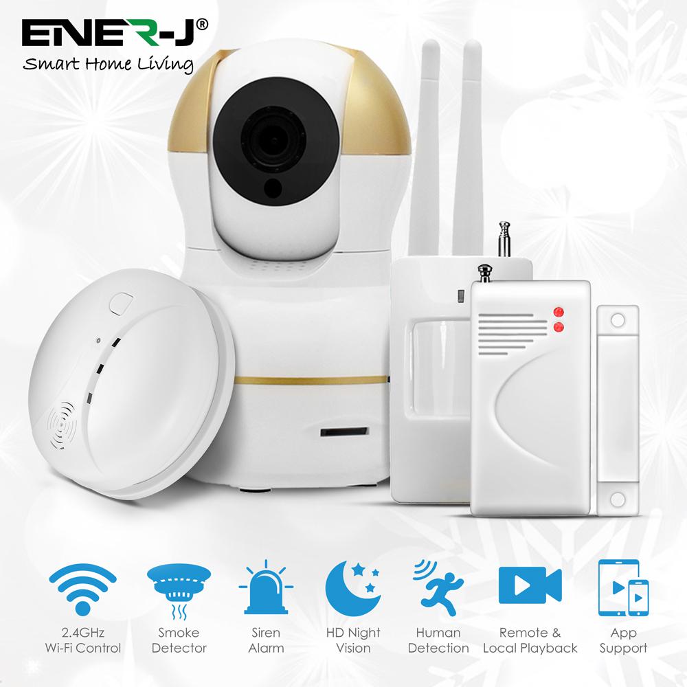 Entry Level Smart Security Kit (1x Smart IP Camera +1x PIR Sensor +1x Door Sensor +1x Smoke Detector Sensor) - Horizon and Stone 