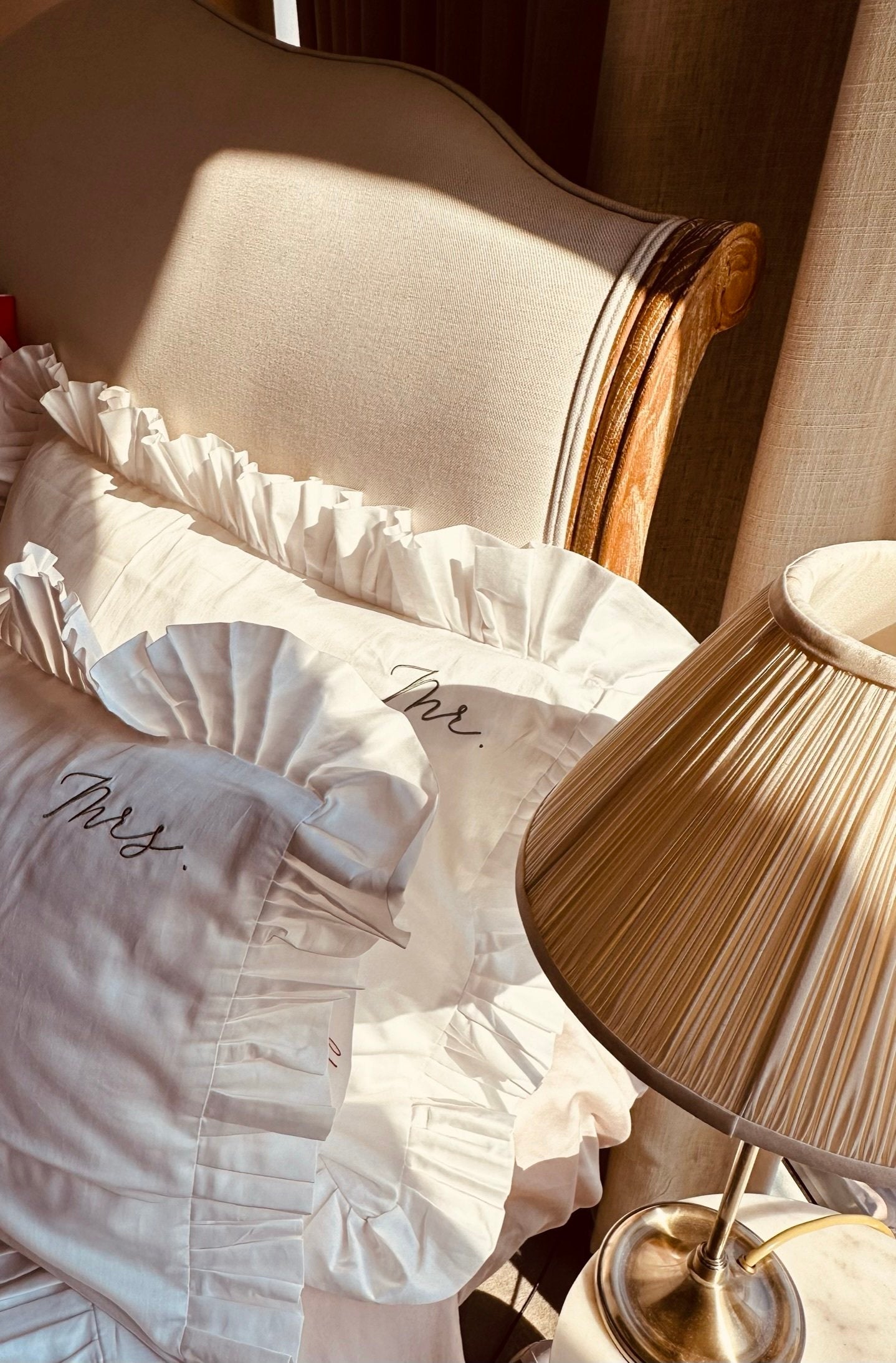 Mr. & Mrs. Pillow Case pair - Horizon and Stone 