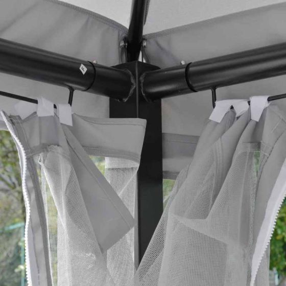 Outsunny Convertible Swing Chair with Gazebo - Light Grey - Horizon and Stone 