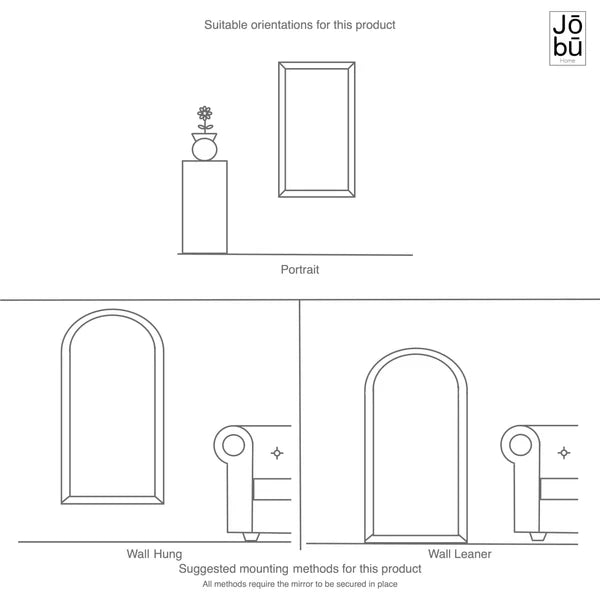 Full Length Black Metal Arched Window Mirror  LIMITED STOCK - Horizon and Stone 