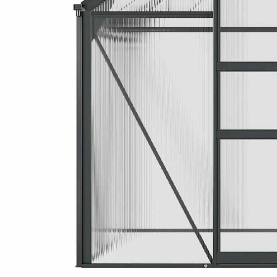 Outsunny 6 x 6ft Aluminium Large Walk-In Poly Greenhouse with Slide Door - Grey & Clear - Horizon and Stone 