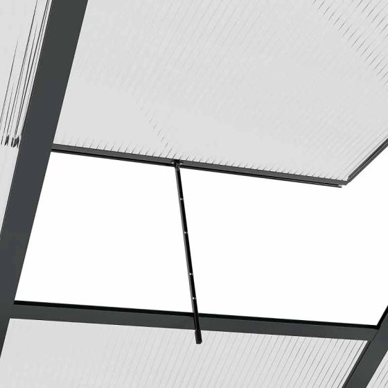 Outsunny 6 x 6ft Aluminium Large Walk-In Poly Greenhouse with Slide Door - Grey & Clear - Horizon and Stone 