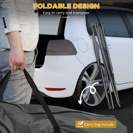 Outsunny 2 in 1 Metal Hammock Stand - Black - Horizon and Stone 