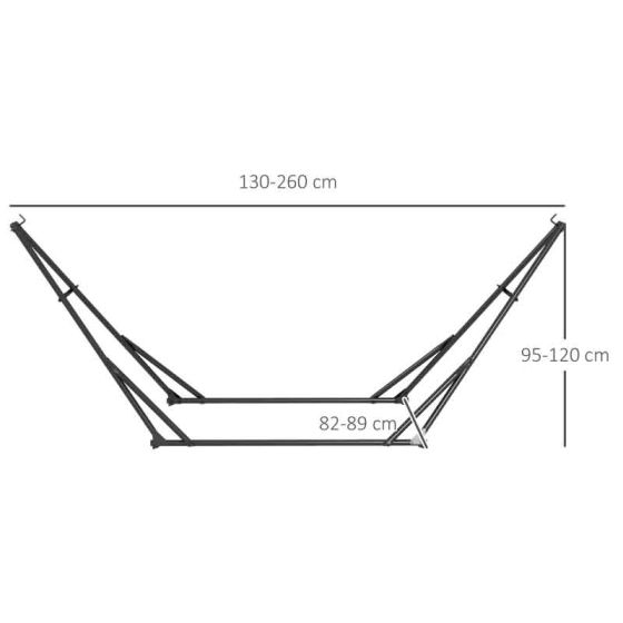 Outsunny 2 in 1 Metal Hammock Stand - Black - Horizon and Stone 