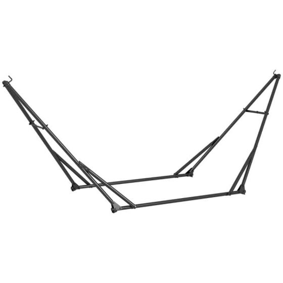 Outsunny 2 in 1 Metal Hammock Stand - Black - Horizon and Stone 