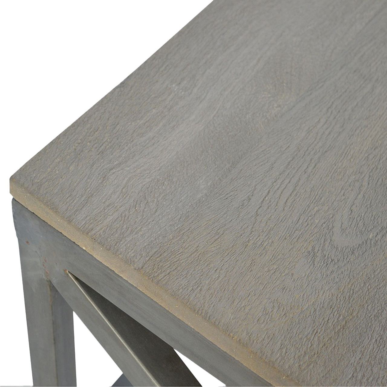 Industrial Cross Metal Oatmeal Coffee Table - Horizon and Stone 