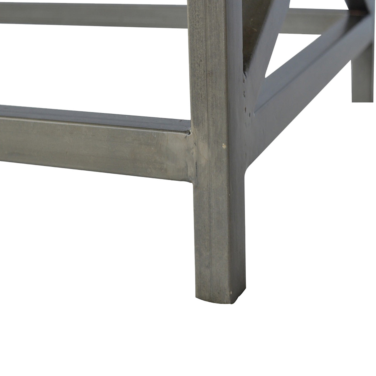 Industrial Cross Metal Oatmeal Coffee Table - Horizon and Stone 