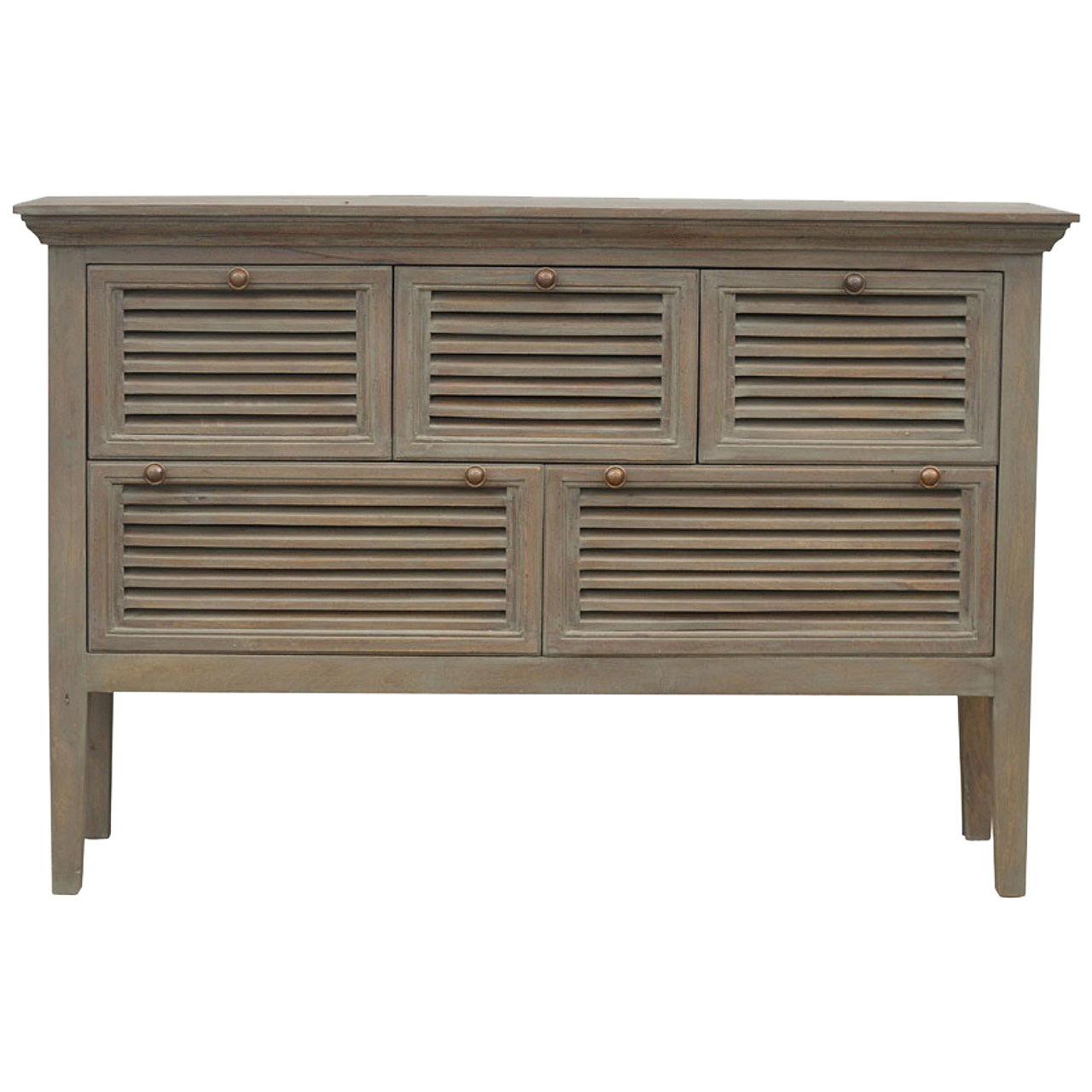 Grey Wash 5 Shutter Buffet - Horizon and Stone 