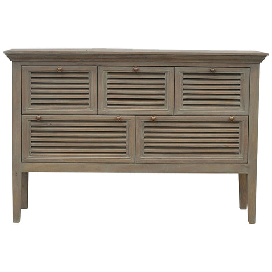 Grey Wash 5 Shutter Buffet - Horizon and Stone 