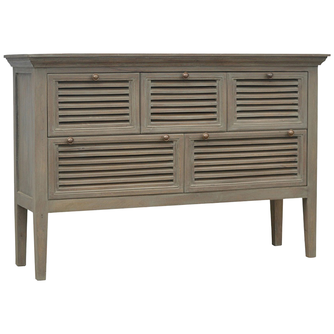 Grey Wash 5 Shutter Buffet - Horizon and Stone 