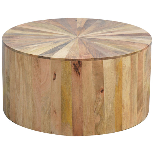 Round Wooden Coffee Table - Horizon and Stone 