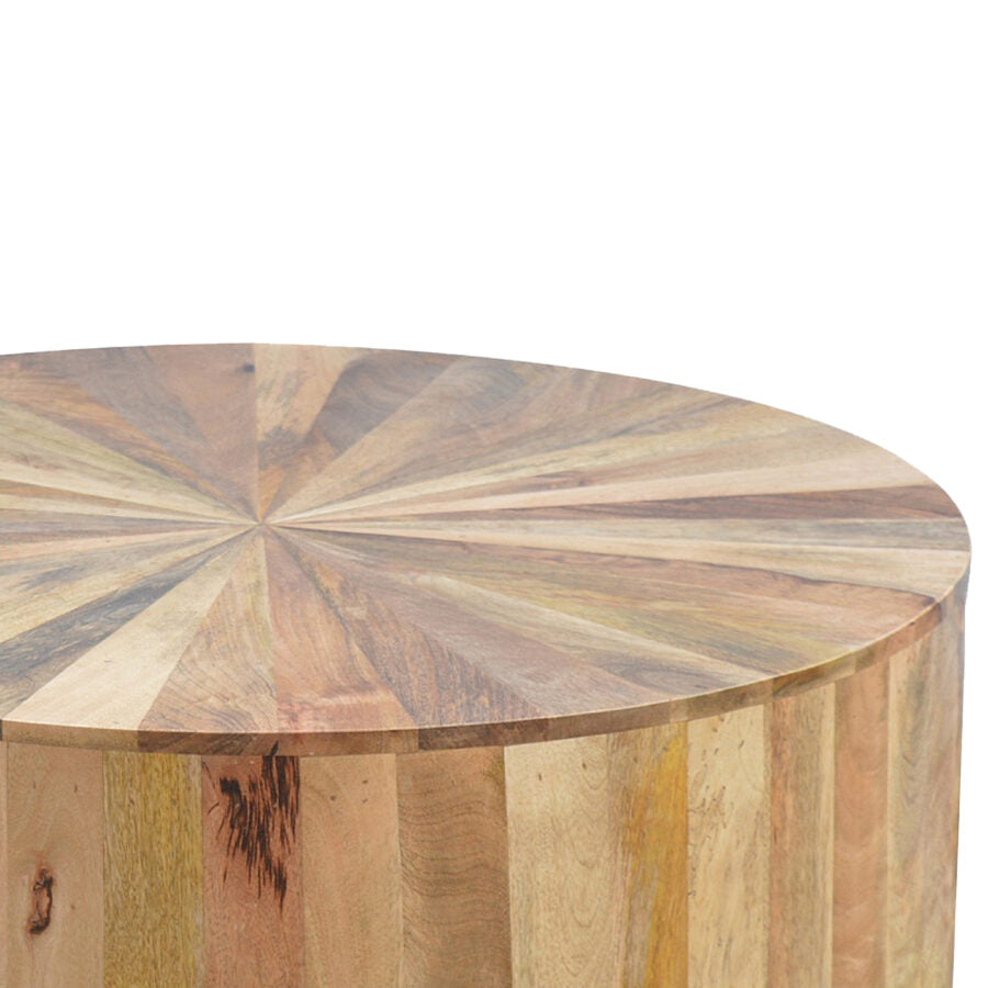 Round Wooden Coffee Table - Horizon and Stone 