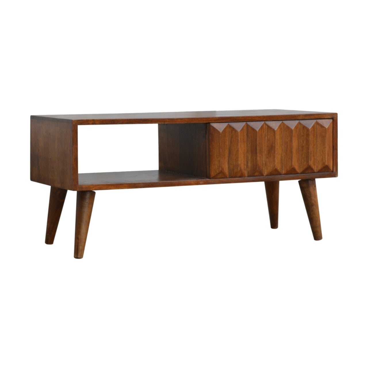 Chestnut Prism Sliding Media Unit - Horizon and Stone 