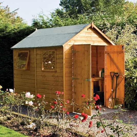 Rowlinson Premier Garden Shed 8x6 - Brown - Horizon and Stone 