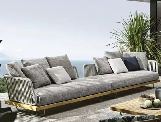 Phyllis Rattan Outdoor Sofa Set, Two Seater Sofa, Outdoor Furniture, Grey - Horizon and Stone 