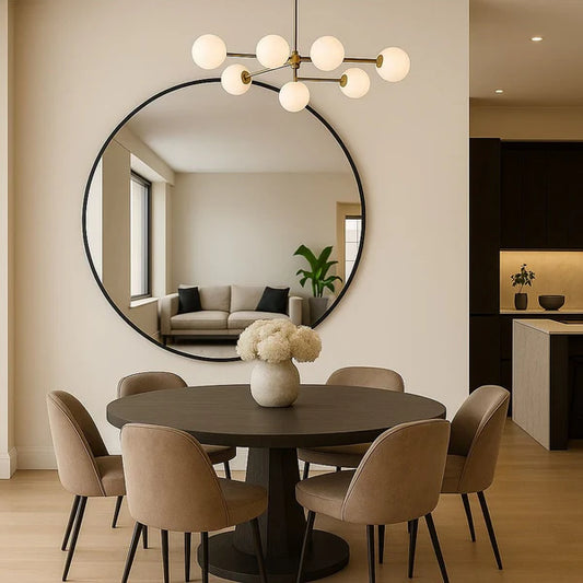 Rei - Extra Large Round Black Metal Circle Mirror - 150cm x 150cm - Horizon and Stone 