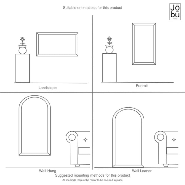 Takara - Full Length Gold Metal Rectangle Mirror - 200cm x 120cm - Horizon and Stone 