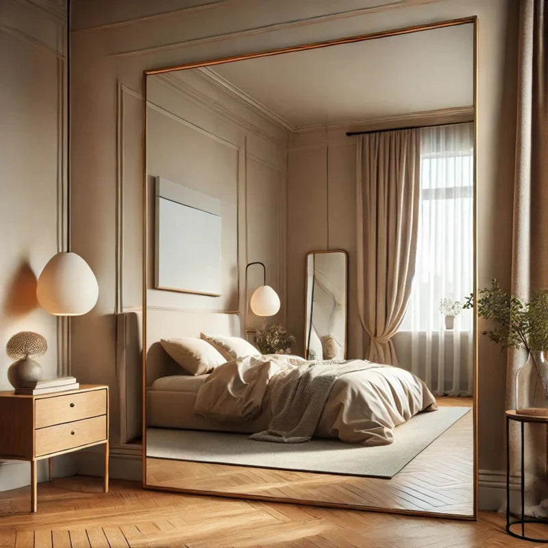 Takara - Full Length Gold Metal Rectangle Mirror - 200cm x 120cm - Horizon and Stone 