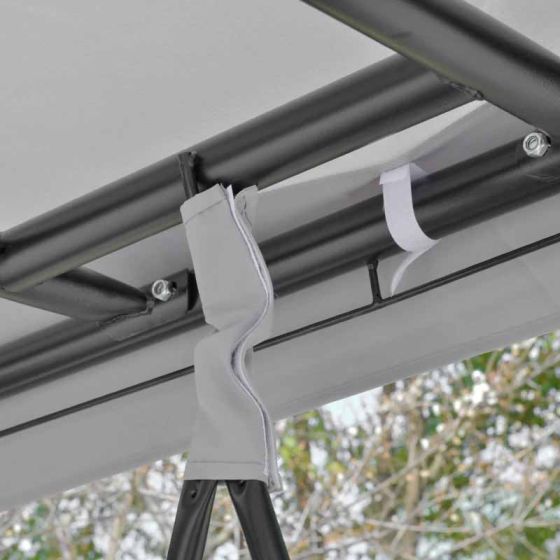 Outsunny Convertible Swing Chair with Gazebo - Light Grey - Horizon and Stone 