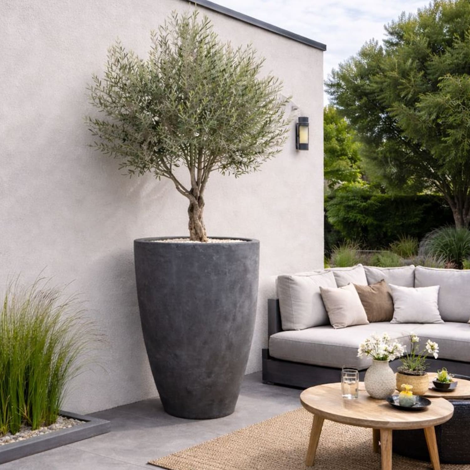 Vessara | Onyx Dusk – 100cm XXL Concrete Tall Vase Planter – 172L Round Plant Pot - Horizon and Stone 