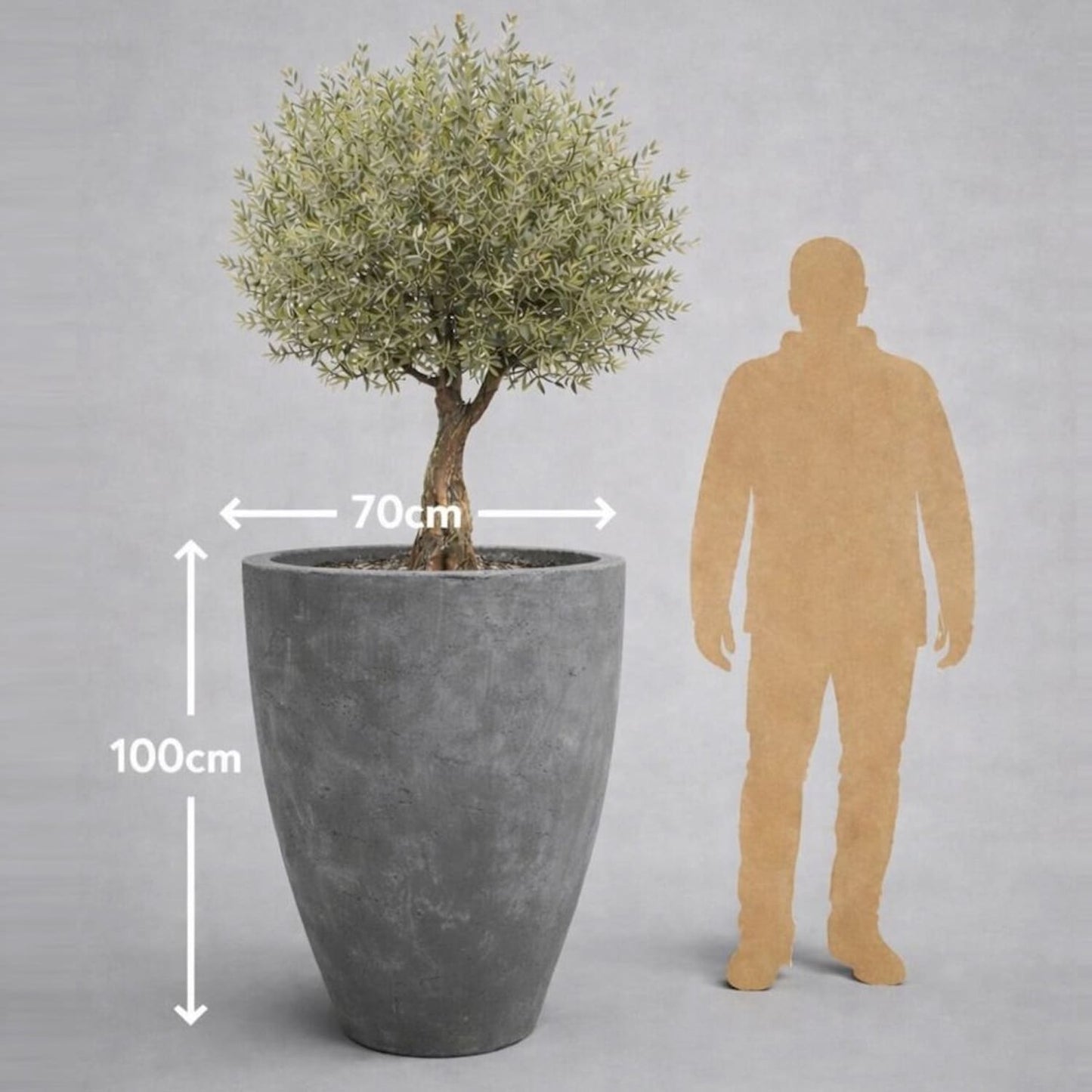 Vessara | Onyx Dusk – 100cm XXL Concrete Tall Vase Planter – 172L Round Plant Pot - Horizon and Stone 