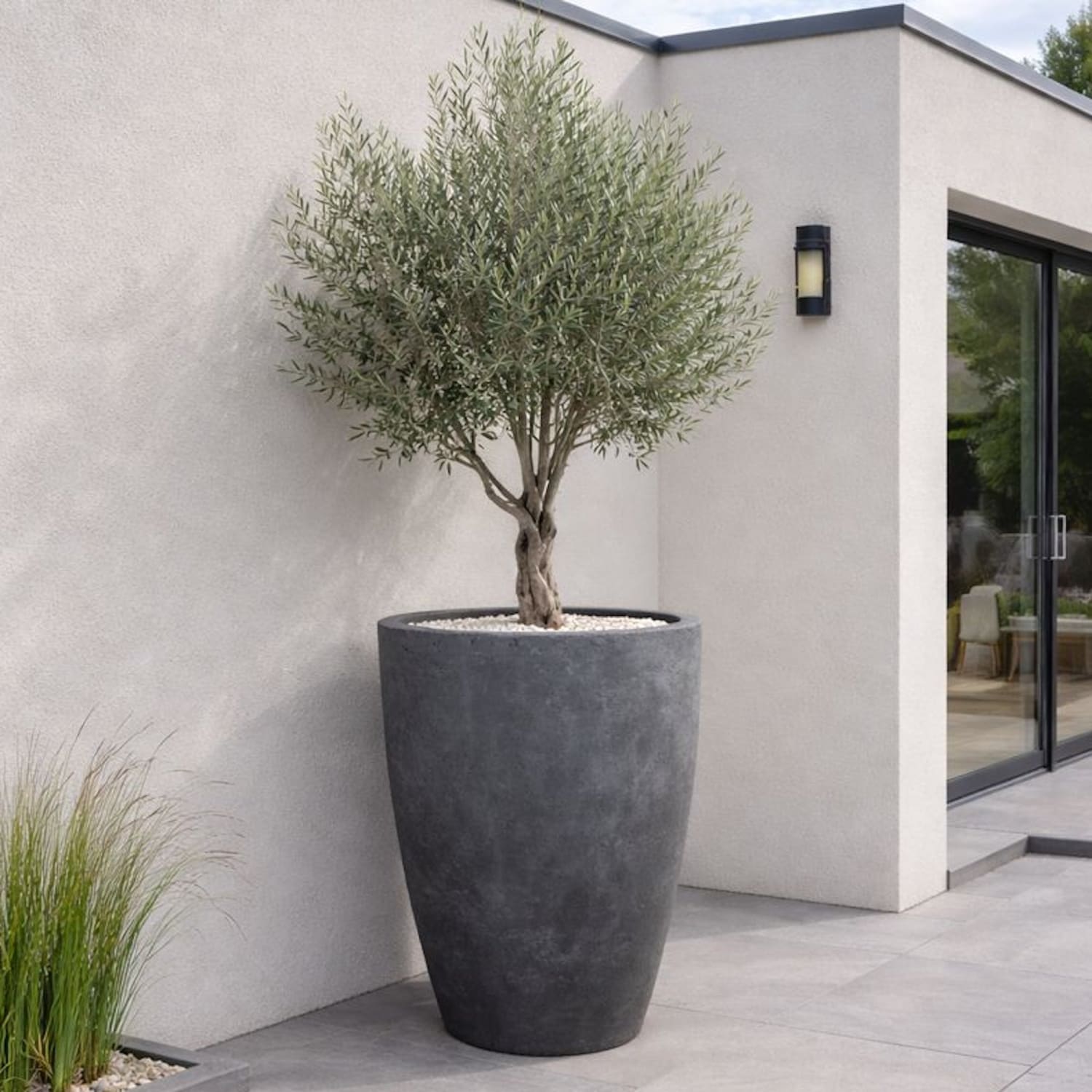 Vessara | Onyx Dusk – 100cm XXL Concrete Tall Vase Planter – 172L Round Plant Pot - Horizon and Stone 