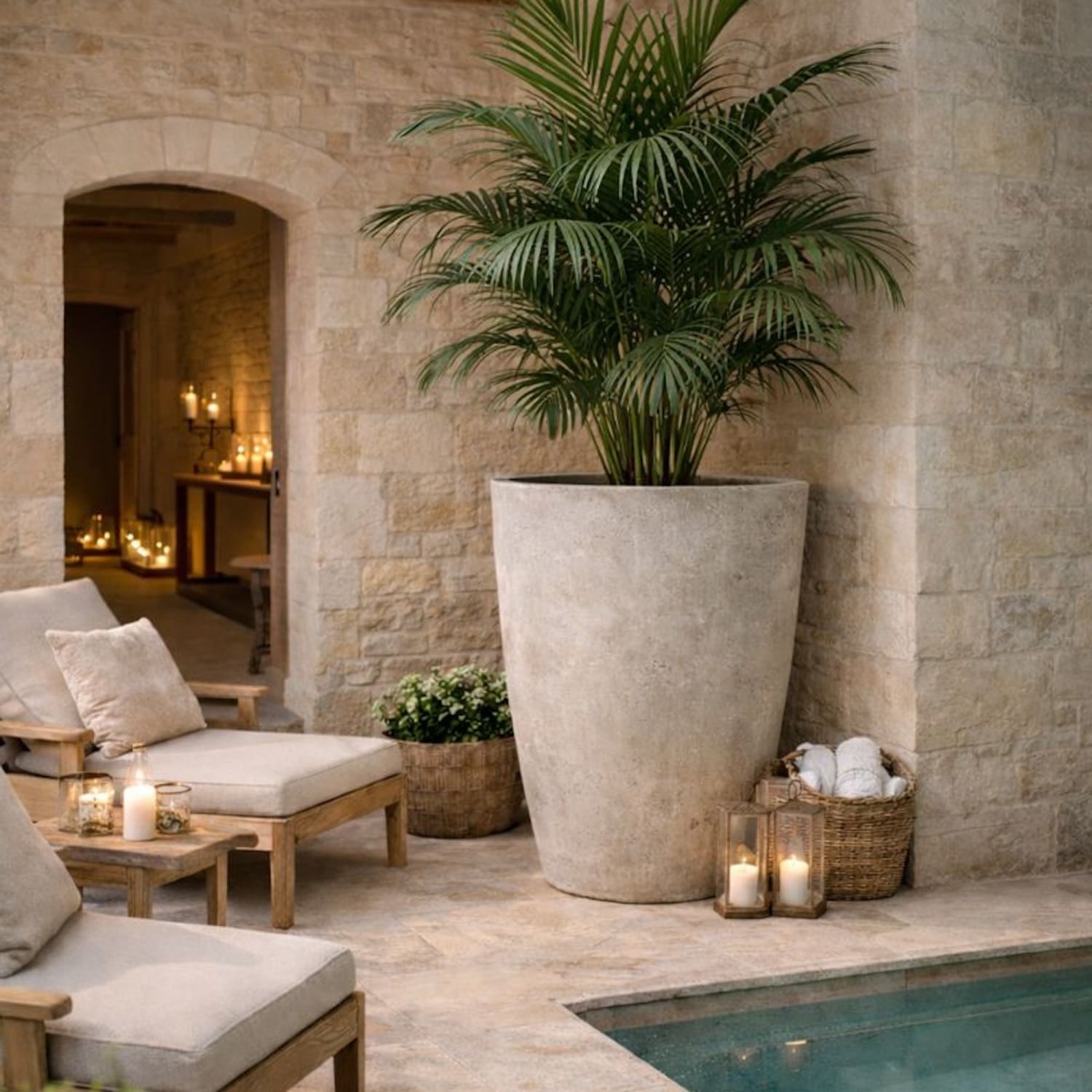 Vessara | Truffle – 100cm XXL Tall Concrete Planter – 172L Round Plant Pot - Horizon and Stone 